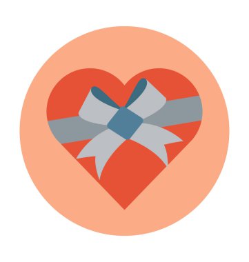 Hediye kutusu düz vektör simgesi 