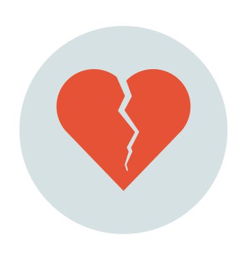 Kırık Kalp Düz Vektör Simgesi 