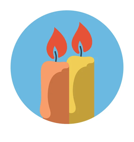 Velas Vector Plano Icono — Vector de stock