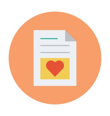 kalp düz vektör simgesi ile mektup 