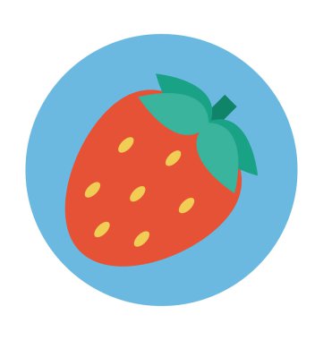 çilekli düz vektör simgesi 