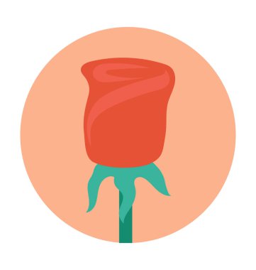 Rosebud düz vektör simgesi 
