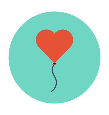 iş parçacığı düz vektör simgesi kalp 