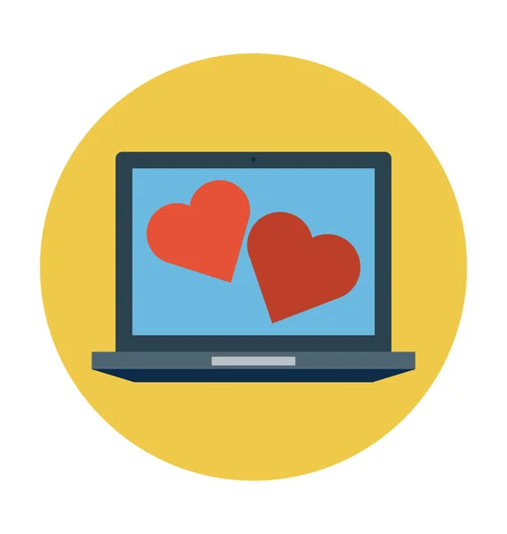 Screen Hearts Flat Vector Icon — Stock Vector