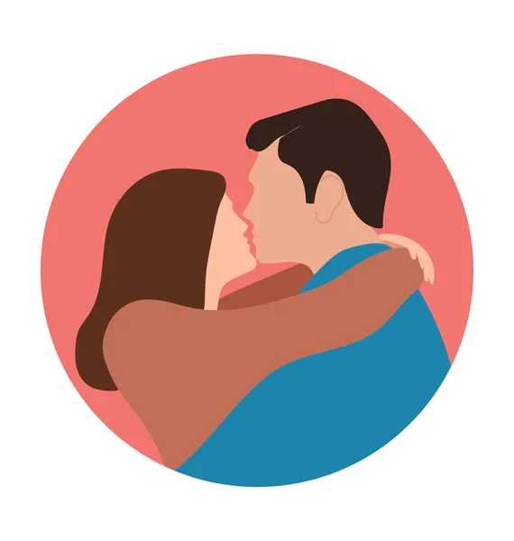 Пара Hug Плоский Вектор Значок — стоковий вектор
