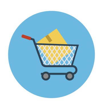 alışveriş sepeti düz vektör simgesi  