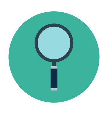 Büyüteç düz vektör simgesi  