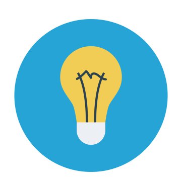 Ampul Düz Vektör Simgesi  