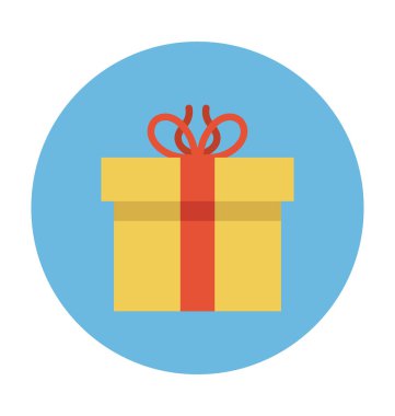 Hediye düz vektör simgesi  
