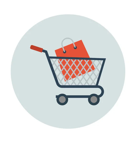 Shopping Cart Platt Vektor Symbol — Stock vektor