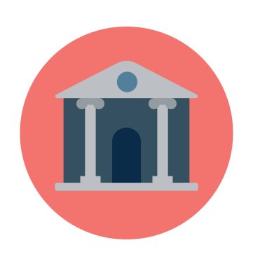 Adliye düz vektör simgesi