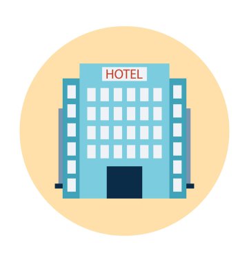 Otel düz vektör simgesi