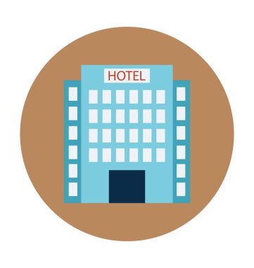 Otel düz vektör simgesi