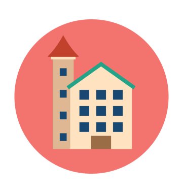 Tarihi bina düz vektör simgesi