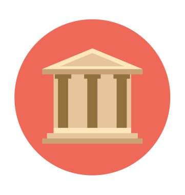 Adliye düz vektör simgesi