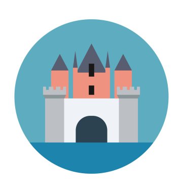 Müze düz vektör simgesi