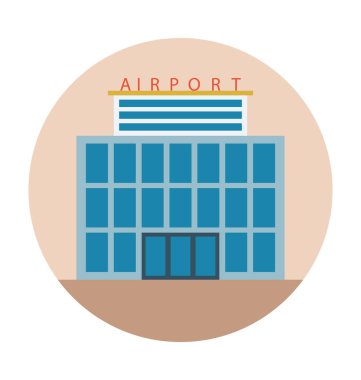 Havaalanı düz vektör simgesi