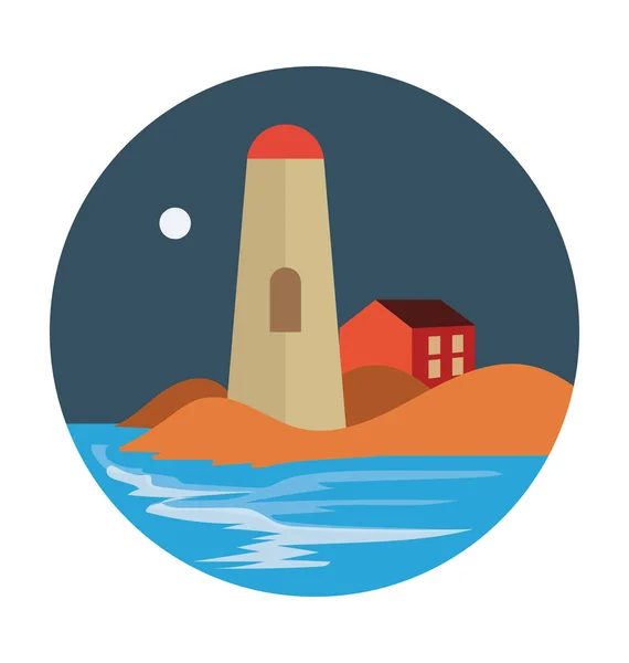 Lighthouse Flat Vector Icon — Stock Vector