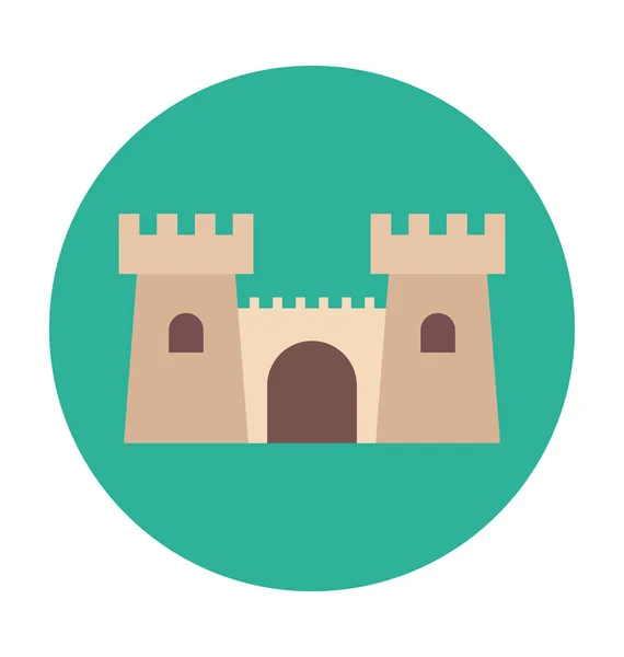 Castillo Icono Vector Plano — Vector de stock