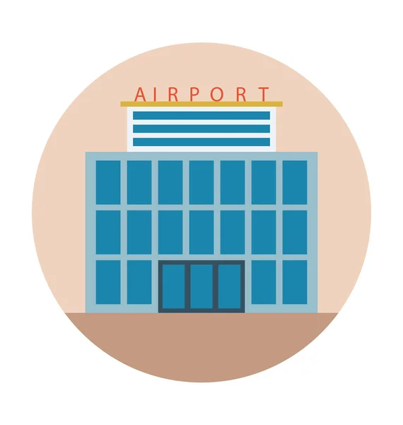 Aeropuerto Icono Vector Plano — Archivo Imágenes Vectoriales