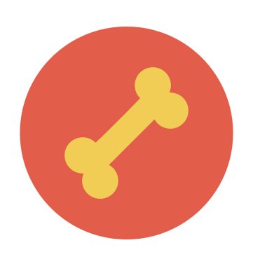 Cadılar Bayramı kemik düz vektör simgesi 