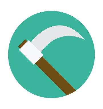 Cadılar Bayramı tırpan düz vektör simgesi 