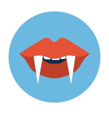 İblis ağız düz vektör simgesi 