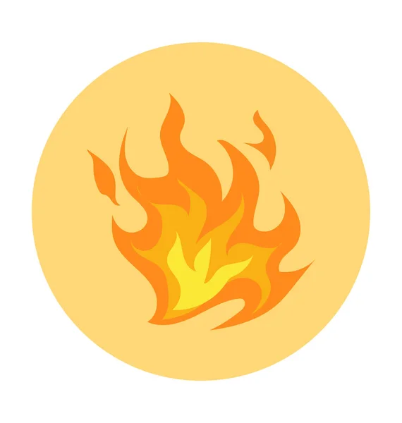 Fuego Plano Vector Icono — Archivo Imágenes Vectoriales