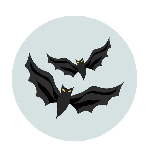 Murciélagos Halloween Plana Vector Icono — Vector de stock