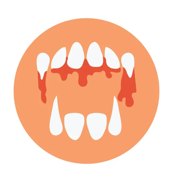 Demon Mouth Flat Vector Icon — Stock Vector