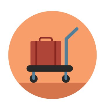 El arabası düz vektör simgesi 