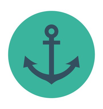 anchor düz vektör simgesi 