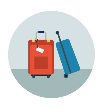 Bagaj düz vektör simgesi 