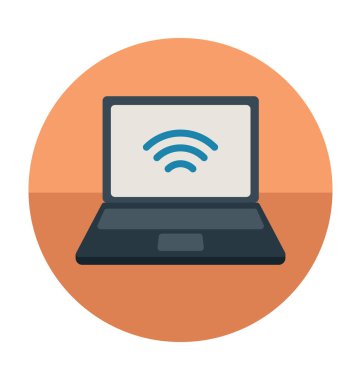 Loptop düz vektör simgesi 