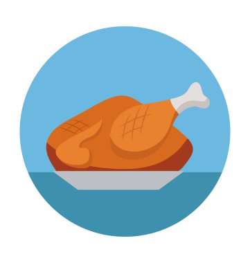 Kızartma düz vektör simgesi 