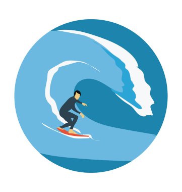 Sörf düz vektör simgesi  