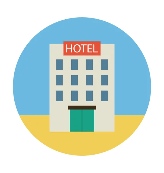 Hotel Flat Vector Icon — Stock Vector