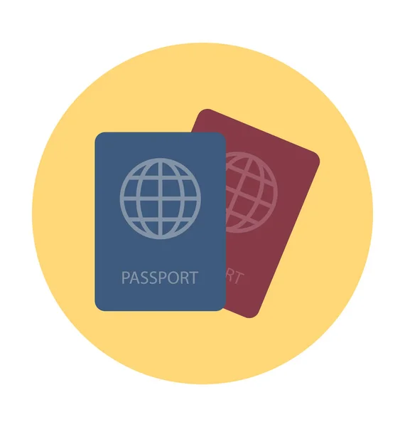 Passaportes Flat Vector Icon — Vetor de Stock