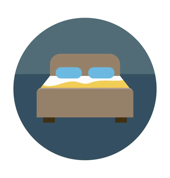 Yatağın Düz Vektör Simgesi — Stok Vektör