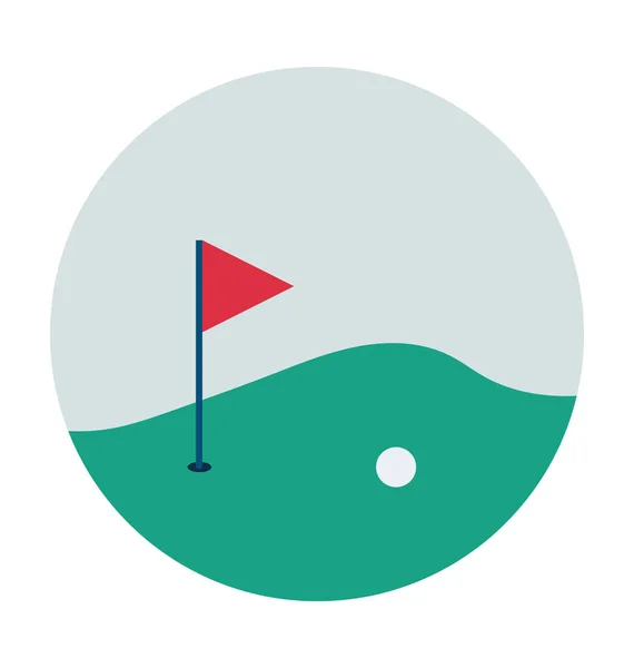 Golf Apartamento Vector Icono — Vector de stock