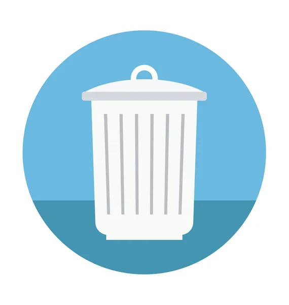 Dustbin Plano Vector Icono — Vector de stock