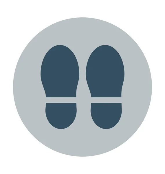 Fotspår Platt Vektor Symbol — Stock vektor