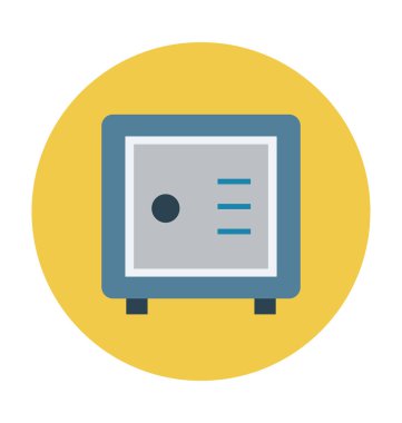 Kasa düz vektör simgesi 