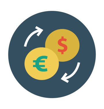 Dolar düz vektör simgesi 