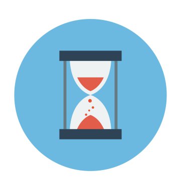 Kum saati Volumetric Flask düz vektör simgesi 