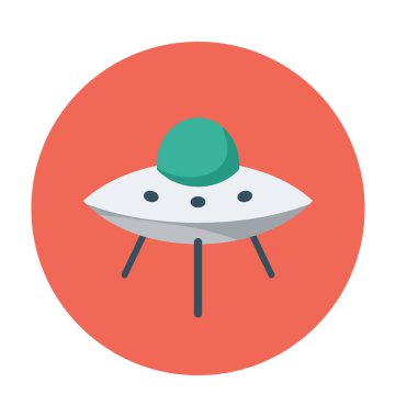 Biosatellite düz vektör simgesi 