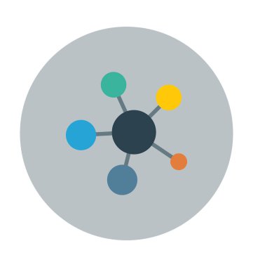 Atom düz vektör simgesi 