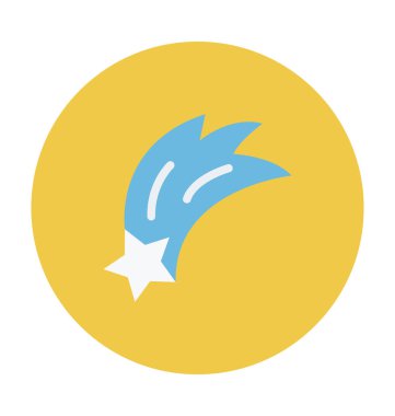 Uçan düz vektör yıldız simgesi 