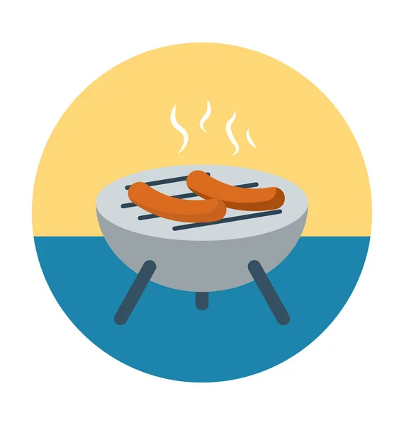 Barbecue Vlakke Vector Icoon — Stockvector