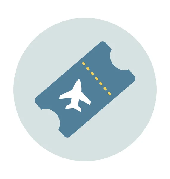 Air Ticket Flat Vector Icon — Stock Vector